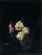 Hirst, Claude Raguet Roses in a Glass Pitcher with Decorative Metal Plate Sweden oil painting artist